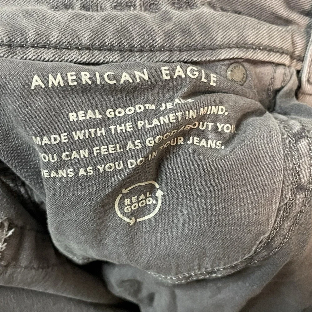 American Eagle AirFlex‎ 360 Skinny Jeans Men's 29x32 Gray Distressed